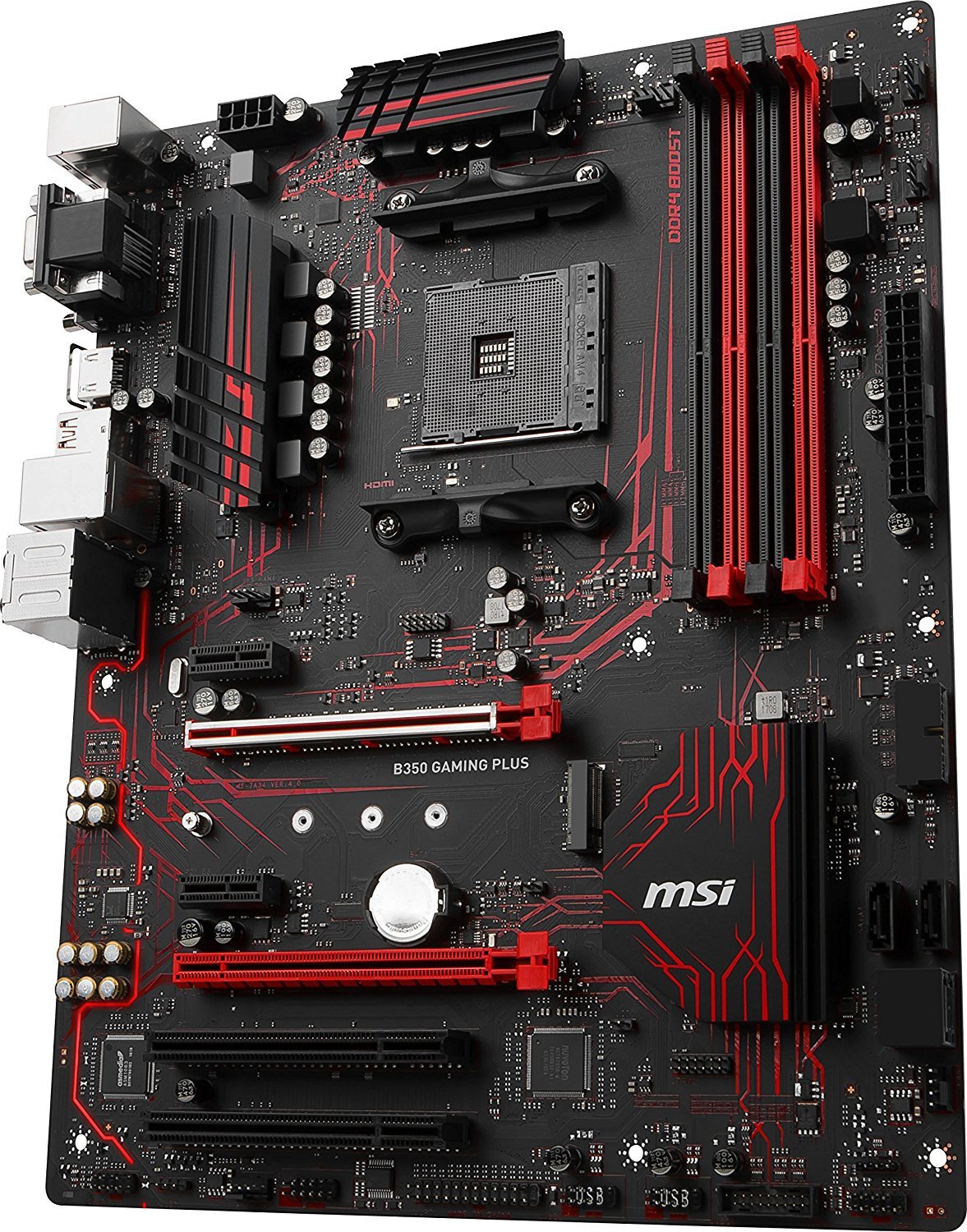 MSI B350 GAMING PLUS AM4 AMD B350 SATA 6Gb/s USB 3.1 HDMI ATX AMD Motherboard