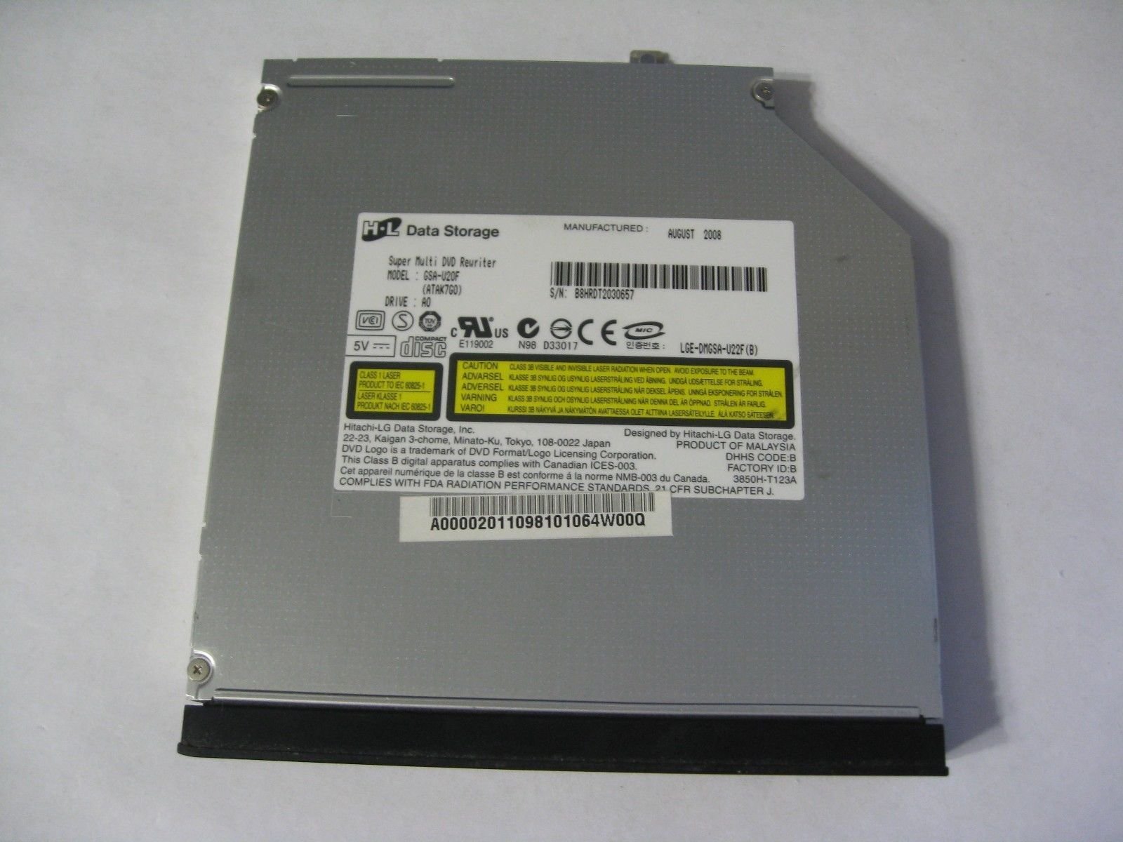 Refurb Toshiba Satellite GsaU20F Sata CdRw Dvd±Rw Multi Burner Drive