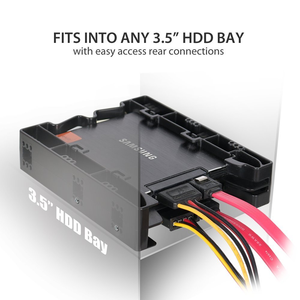 ICY DOCK EZ-Fit Lite MB290SP-1B (with SATA Cable) Dual 2.5 HDD & SSD Light Weight Mounting Bracket for Internal 3.5 Drive Bay